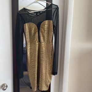 Black and gold dress, size large, worn once
